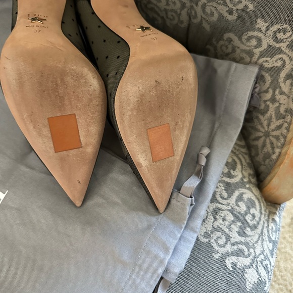 Christian Dior Black Mesh Polka Dot Pointed Toe Stiletto Heel - Picture 7 of 8